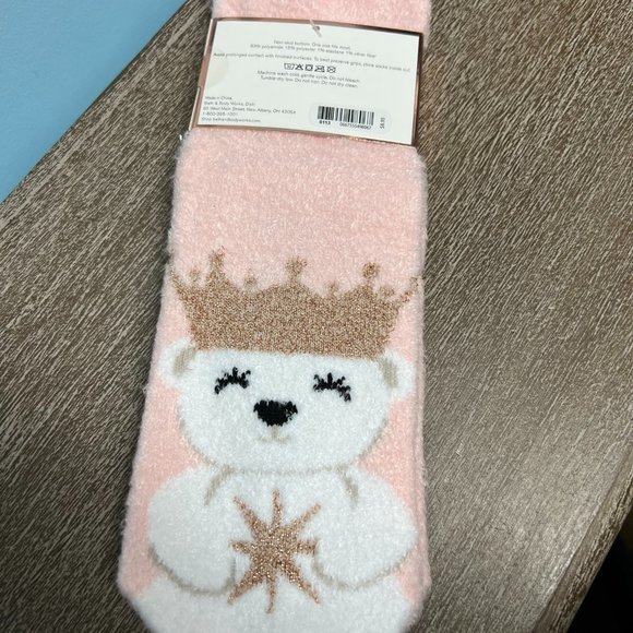 Bath & Body Works Shea Infused Lounge Socks Pink NWT - Picture 2 of 2